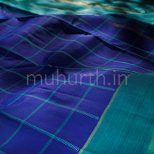 Load image into Gallery viewer, Violet Pure Zari Kanjivaram Silk Saree with Rama Green