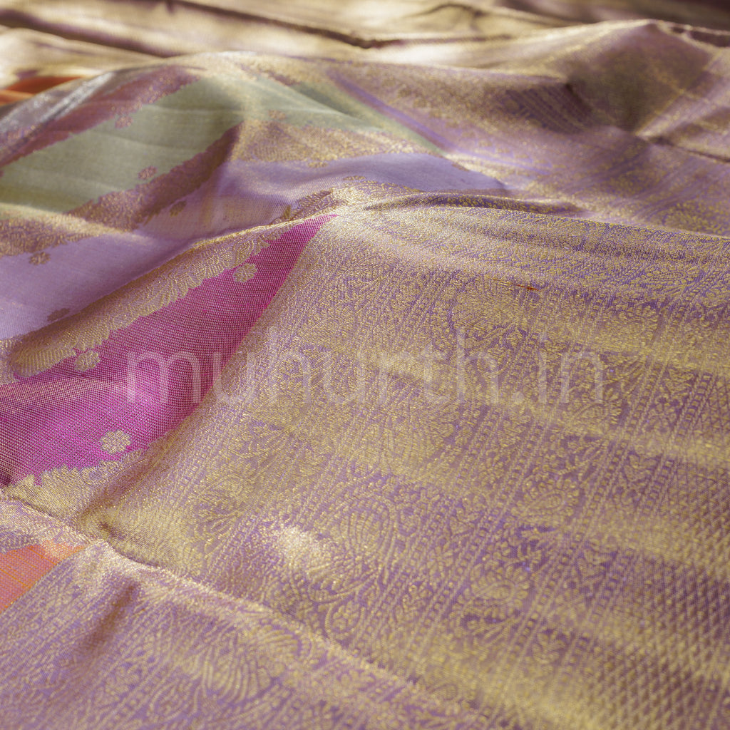 Lavender Rangkat Tissue Luxury Kanjivaram Silk Saree