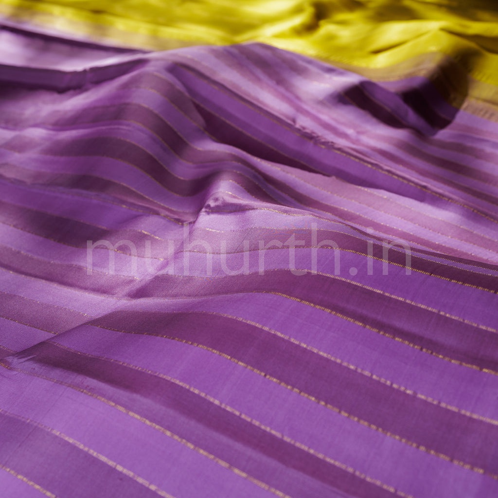 Lavender with Magenta Pure Kanjivaram Silk Saree