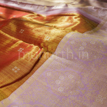 Load image into Gallery viewer, Bright Red Luxury Tissue Kanjivaram Silk Saree with Peach