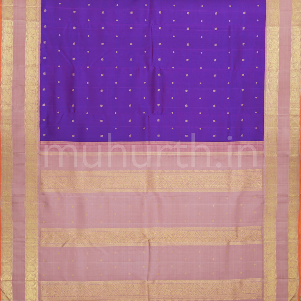 Magenta Pure Zari Kanjivaram Silk Saree with Onion Pink