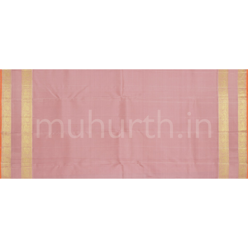 Magenta Pure Zari Kanjivaram Silk Saree with Onion Pink