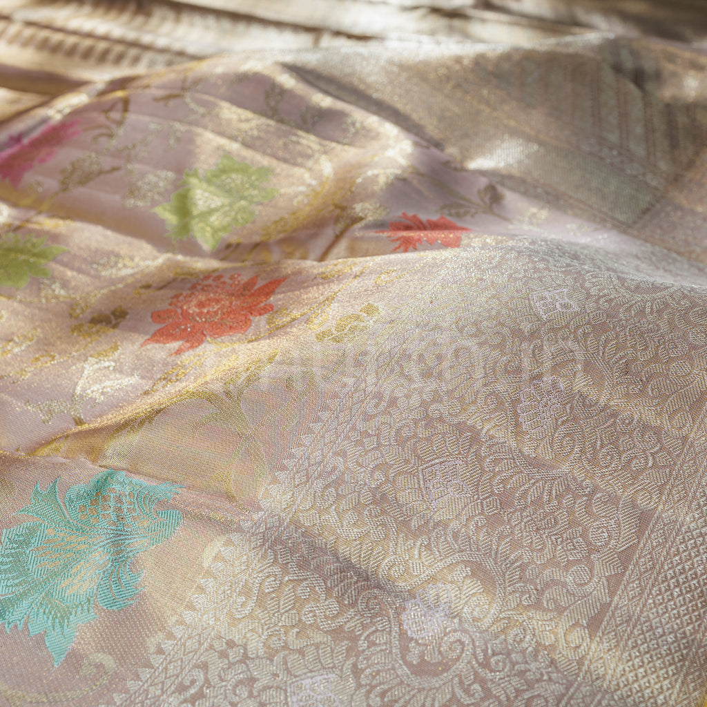 Light Pink Tissue Luxury Kanjivaram Silk Saree