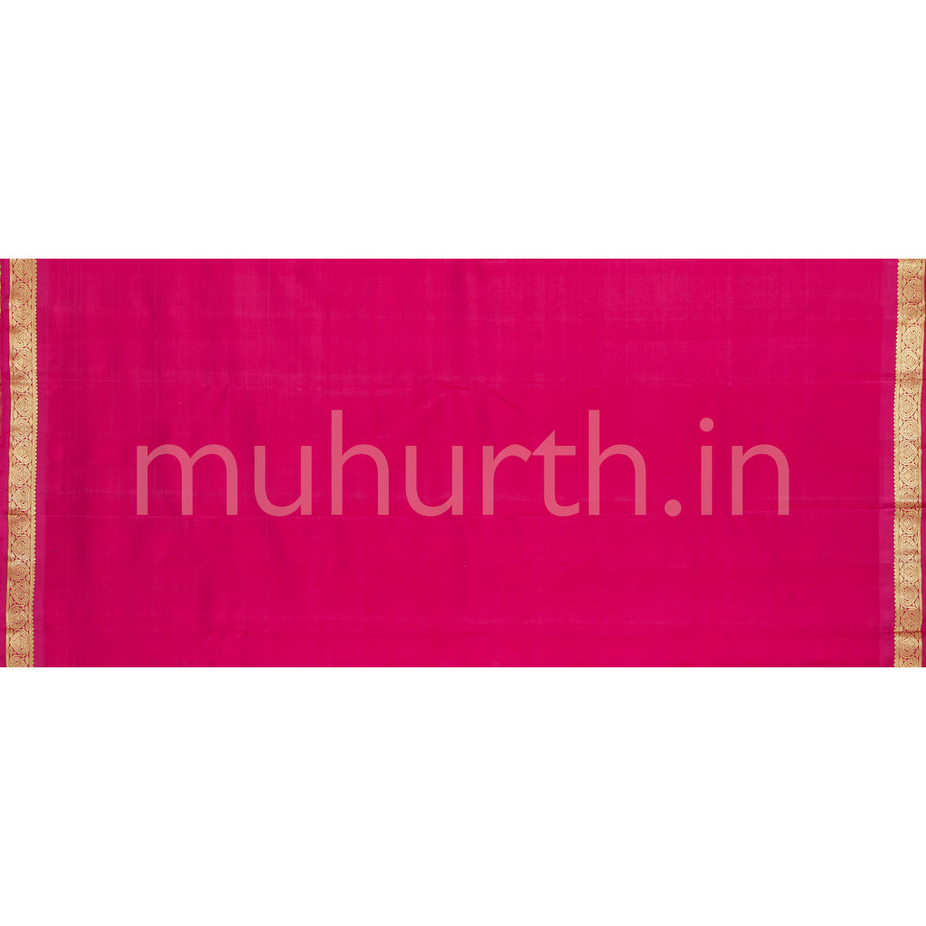 Orange Pure Kanjivaram Silk Saree with Rose
