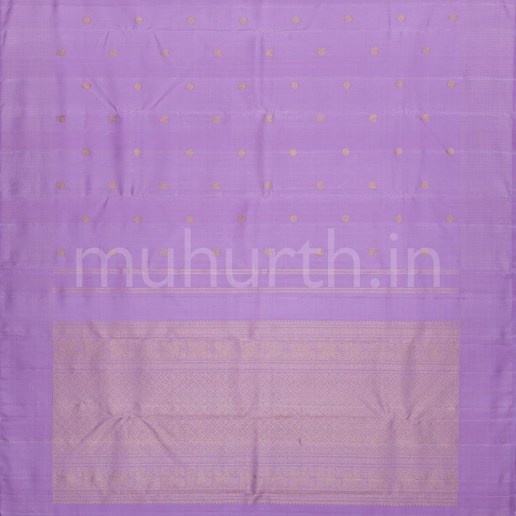 Lavender Pure Zari Kanjivaram Silk Saree