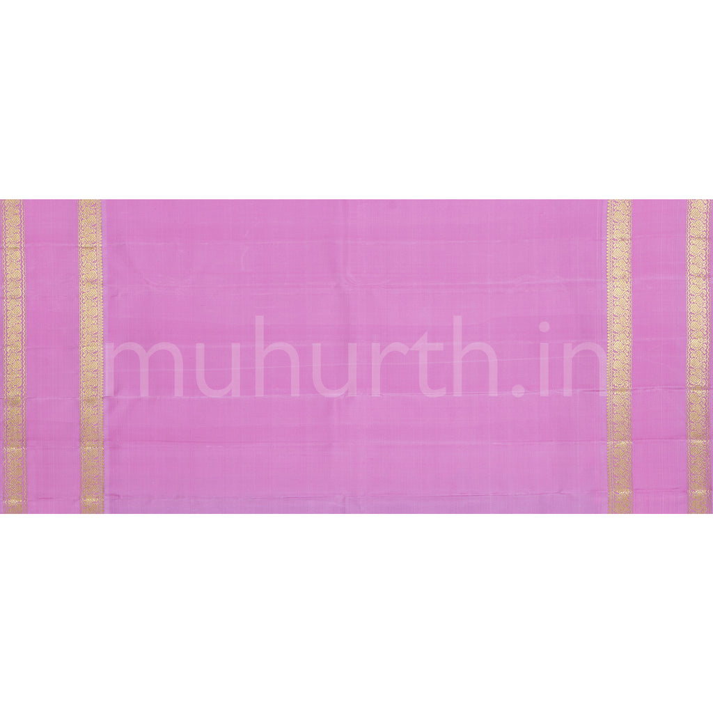 Violet Pure Kanjivaram Silk Saree with Pink