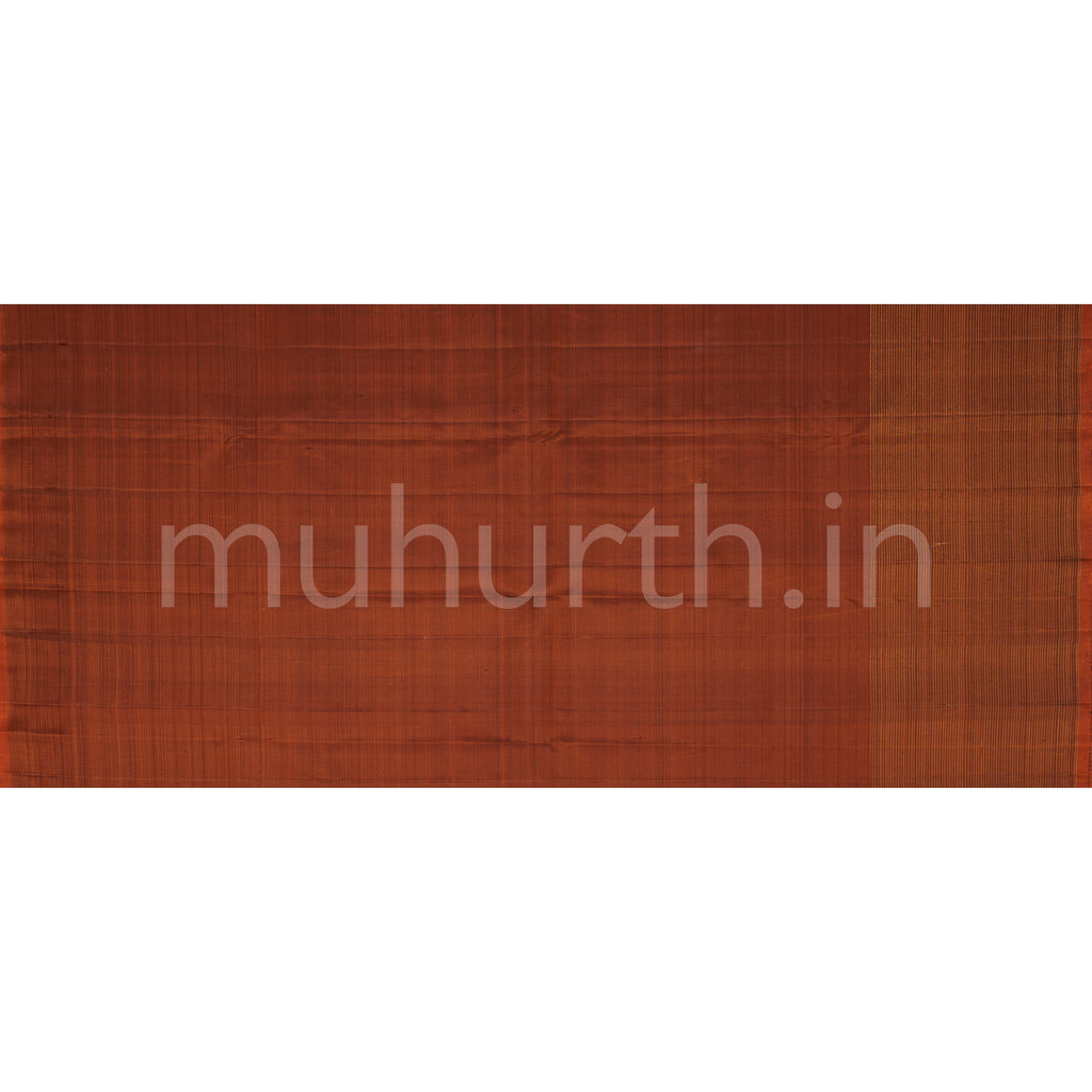 Rust Orange Pure Zari Kanjivaram Silk Saree