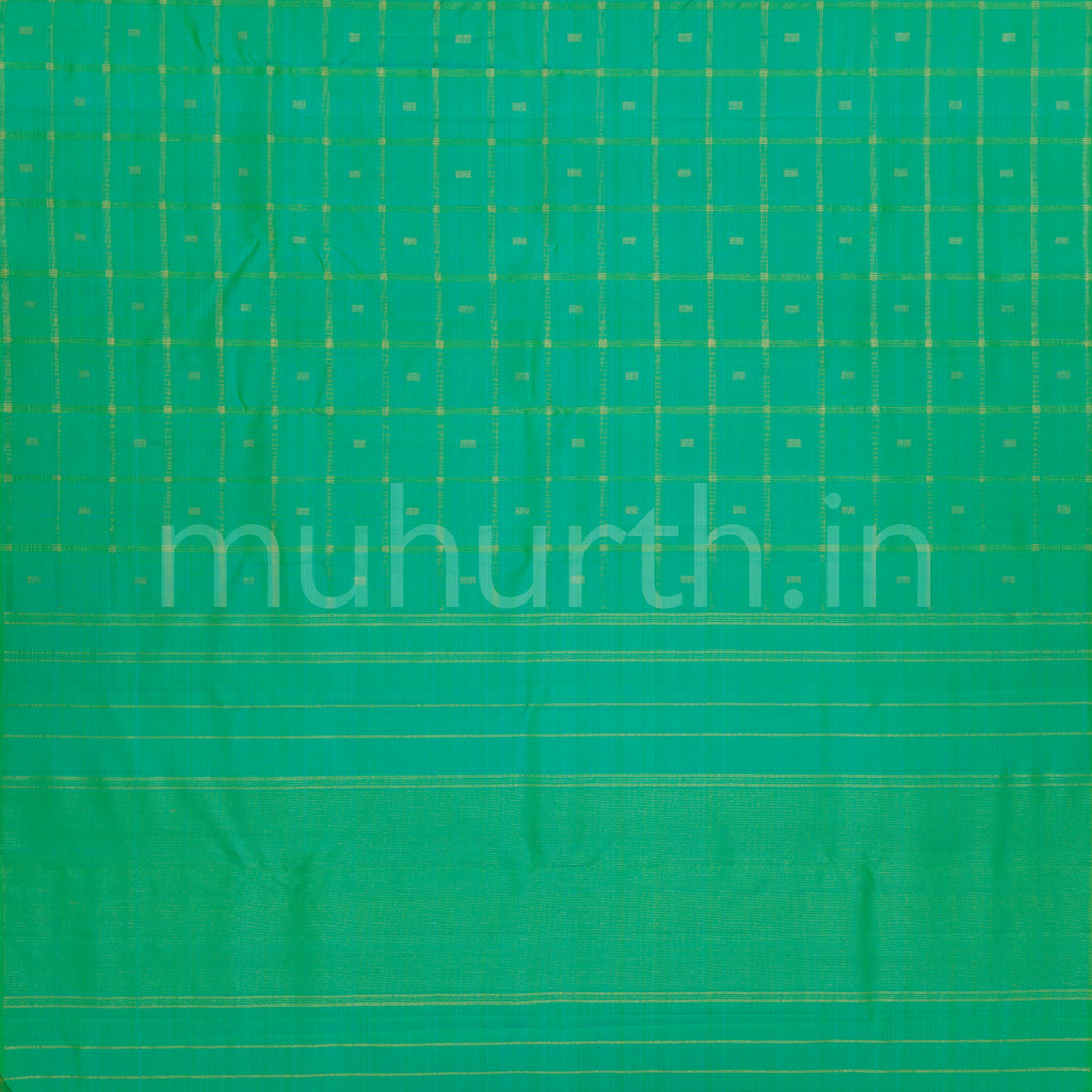 Sea Green Pure Zari Kanjivaram Silk Saree