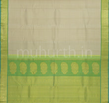 Load image into Gallery viewer, Light Elaichi Pure Zari Kanjivaram Silk Saree with Tiratchai