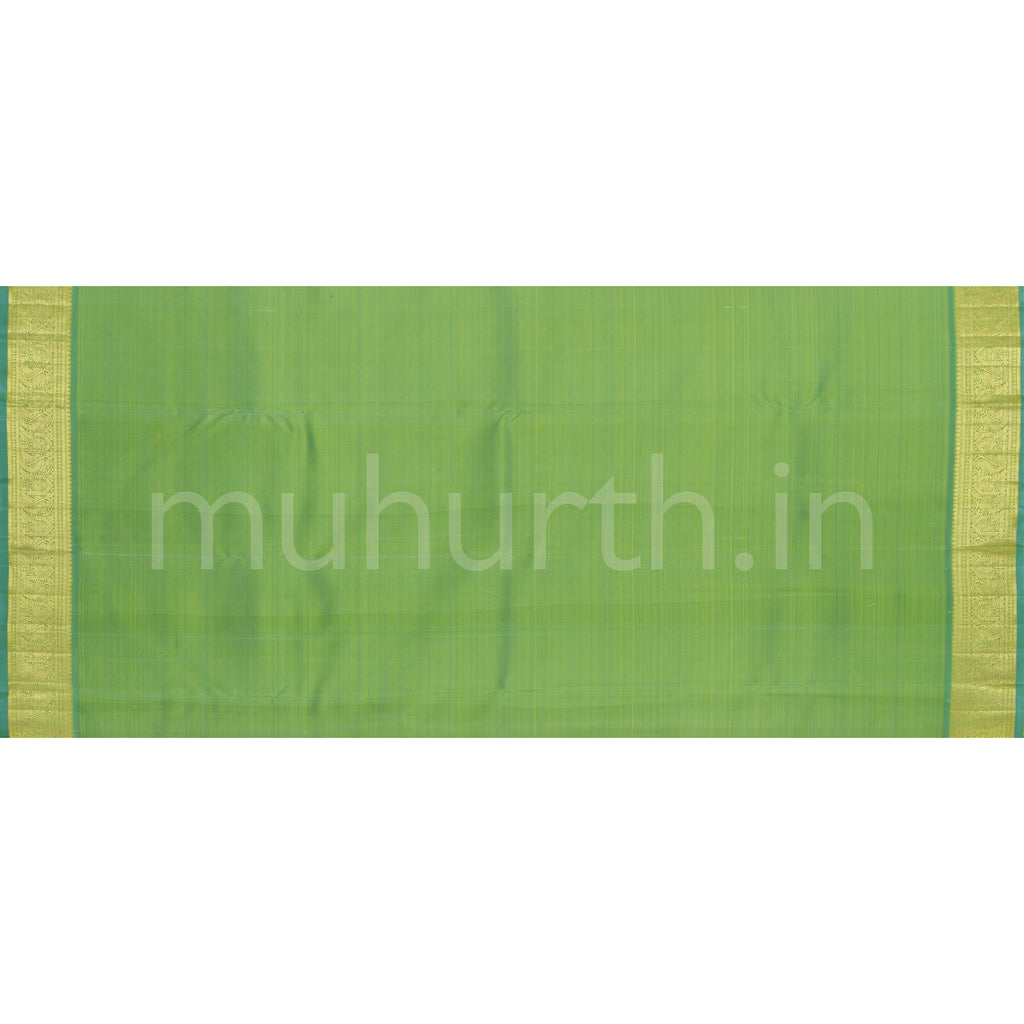 Light Elaichi Pure Zari Kanjivaram Silk Saree with Tiratchai