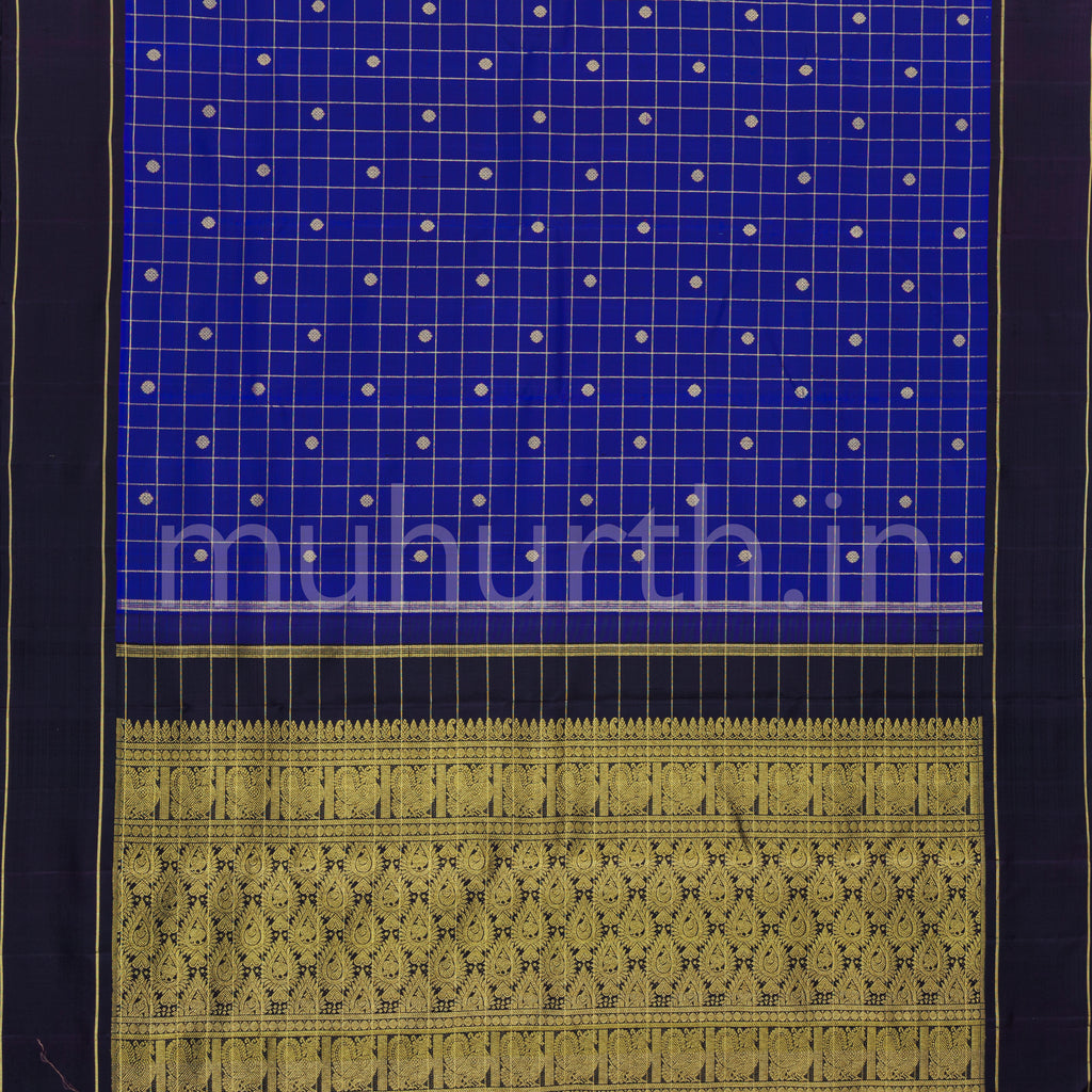 Violet Pure Kanjivaram Silk Saree with Kanchana