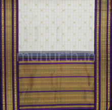 Load image into Gallery viewer, Off- White Pure Kanjivaram Silk Saree with Meenakshi