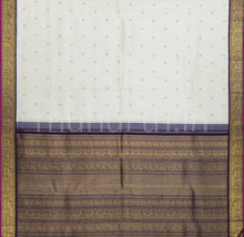 Load image into Gallery viewer, Off White Pure Zari Kanjivaram Silk Saree with Vijaya