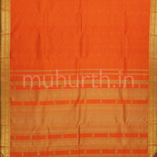 Load image into Gallery viewer, Orange Pure Zari Kanjivaram Silk Saree