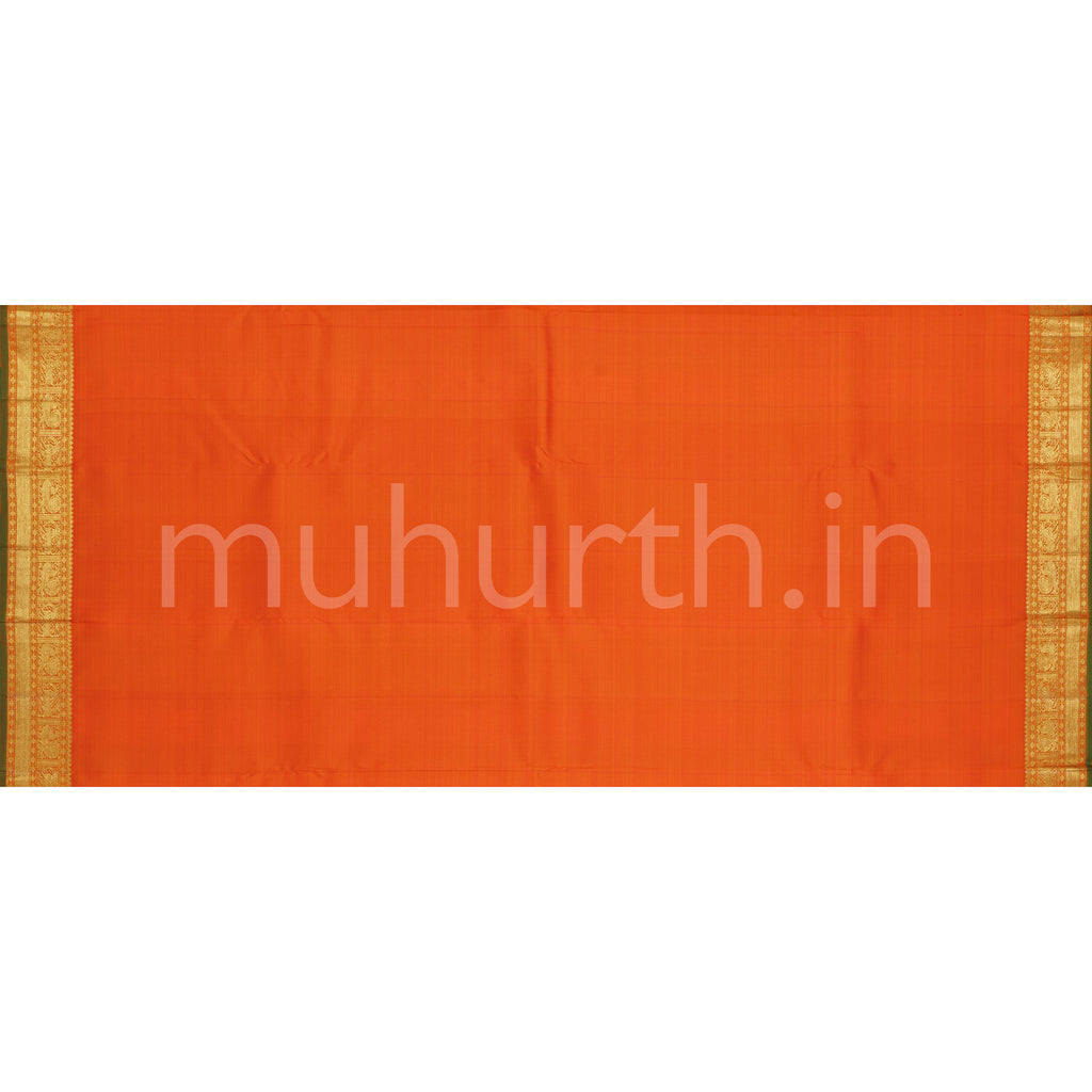 Orange Pure Zari Kanjivaram Silk Saree