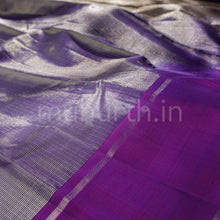 Load image into Gallery viewer, Violet Pure Kanjivaram Silk Saree with Magenta