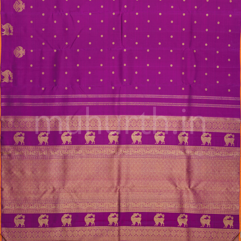 Magenta Pure Zari Kanjivaram Silk Saree