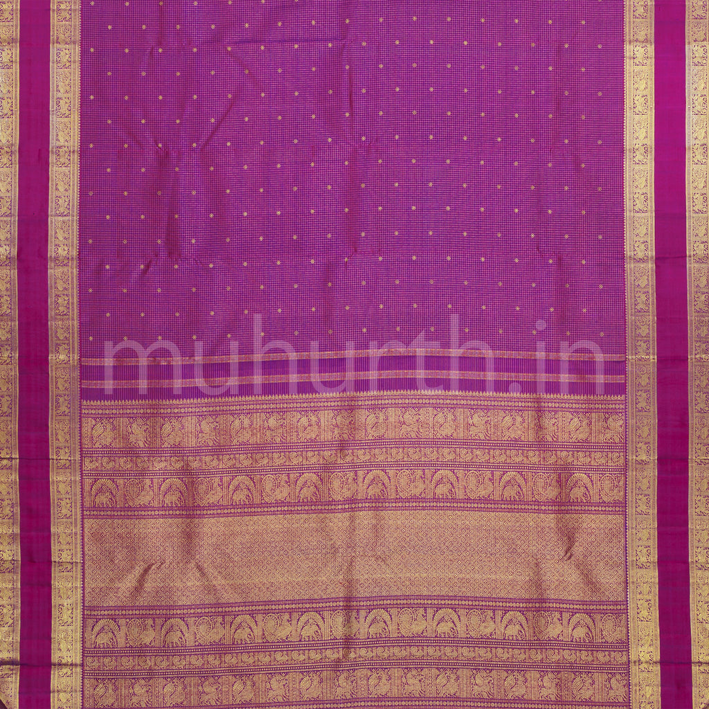 Magenta Pure Zari Kanjivaram Silk Saree