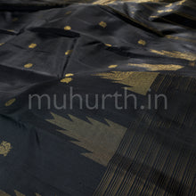 Load image into Gallery viewer, Black Pure Zari Kanjivaram Silk Saree