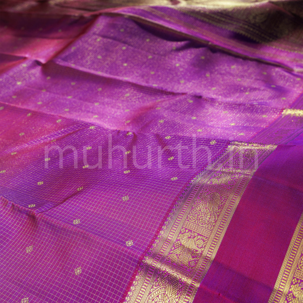 Magenta Pure Zari Kanjivaram Silk Saree