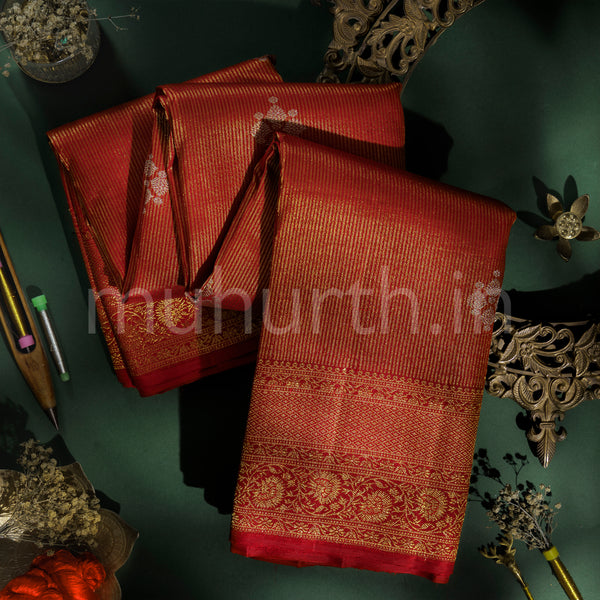 Bright Red  Pure Kanjivaram Silk Saree