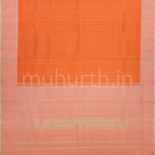 Load image into Gallery viewer, Orange Pure Zari Kanjivaram Silk Saree with Peach