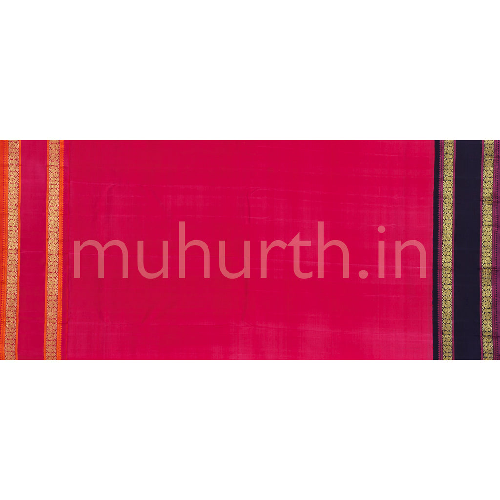 Off-White Pure Zari Kanjivaram Silk Saree with Rose