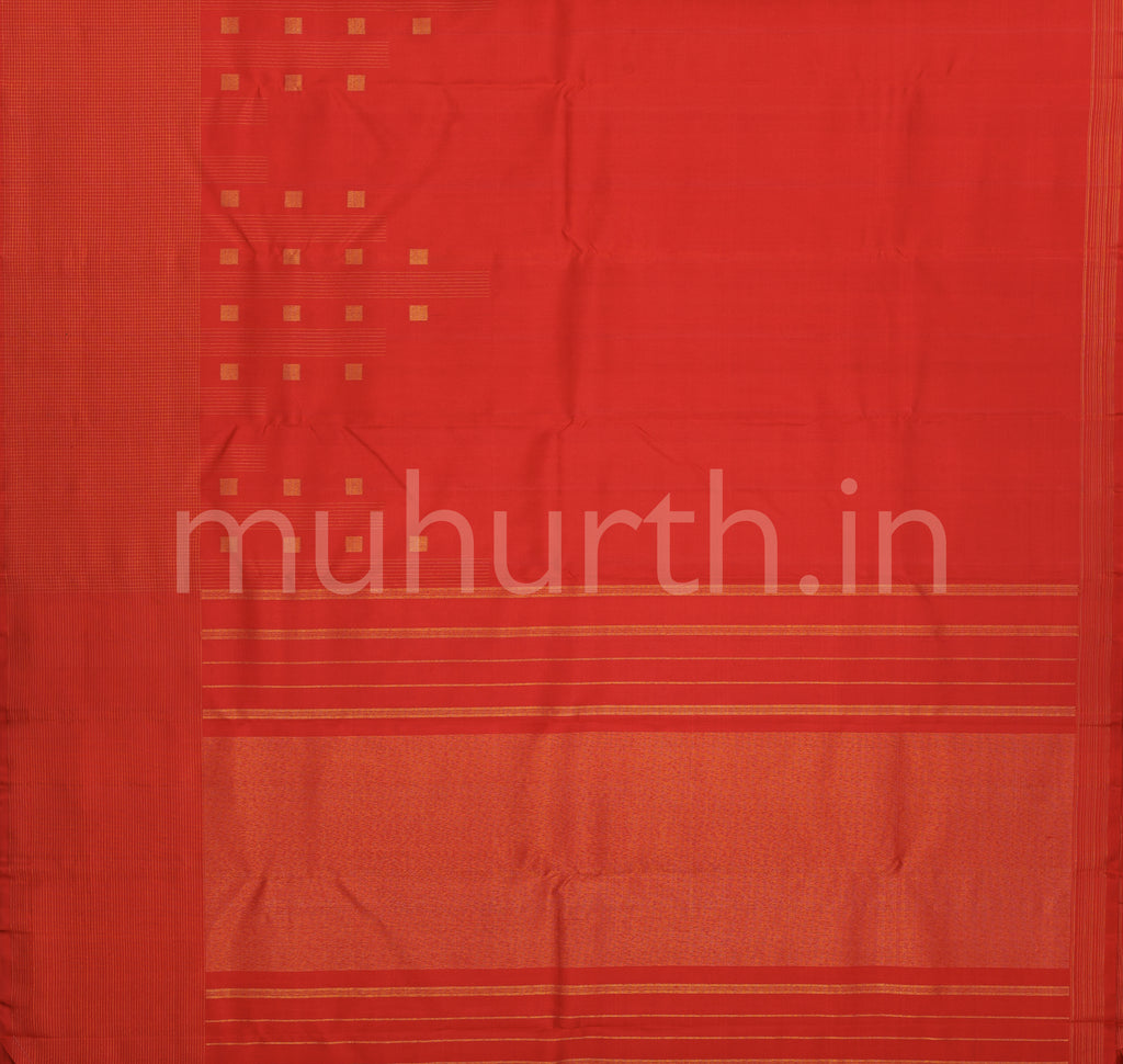 Bright Red Pure Zari Kanjivaram Silk Saree