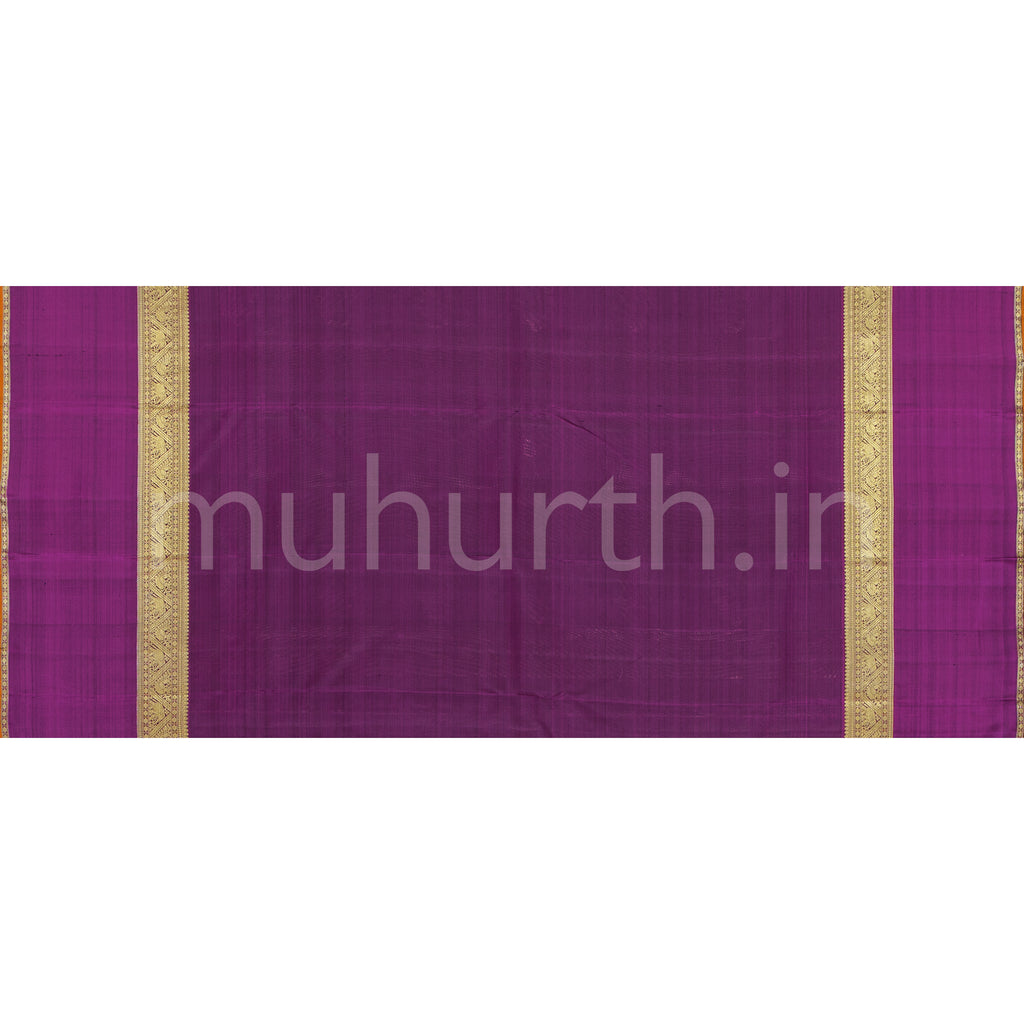 Sampanga Pure Zari Kanjivaram Silk Saree with Magenta