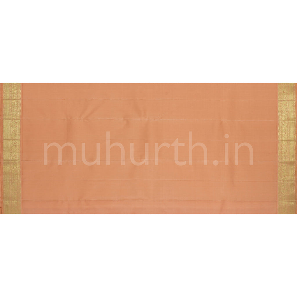 Bright Red Pure Zari Kanjivaram Silk Saree with Light Carrot