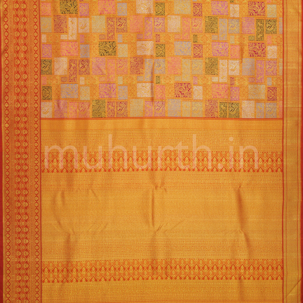 Orange Pure Rangkat Luxury Kanjivaram Silk Saree