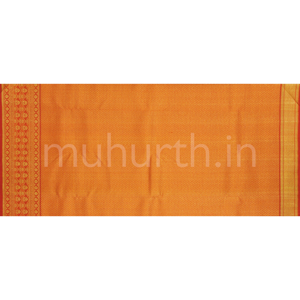 Orange Pure Rangkat Luxury Kanjivaram Silk Saree