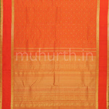 Load image into Gallery viewer, Orange Pure Zari Vaira Oosi Kanjivaram Silk Saree