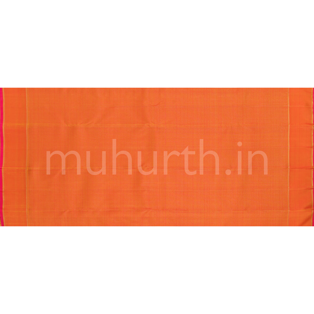 Orange Pure Zari Kanjivaram Silk Saree