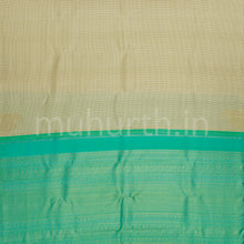 Load image into Gallery viewer, Khaki and White Gasa Gasa Checks Pure Zari Kanjivaram Silk Saree
