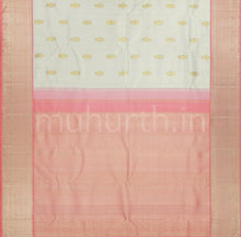 Load image into Gallery viewer, Off-White Luxury Tissue Pure Kanjivaram Silk Saree with Pink