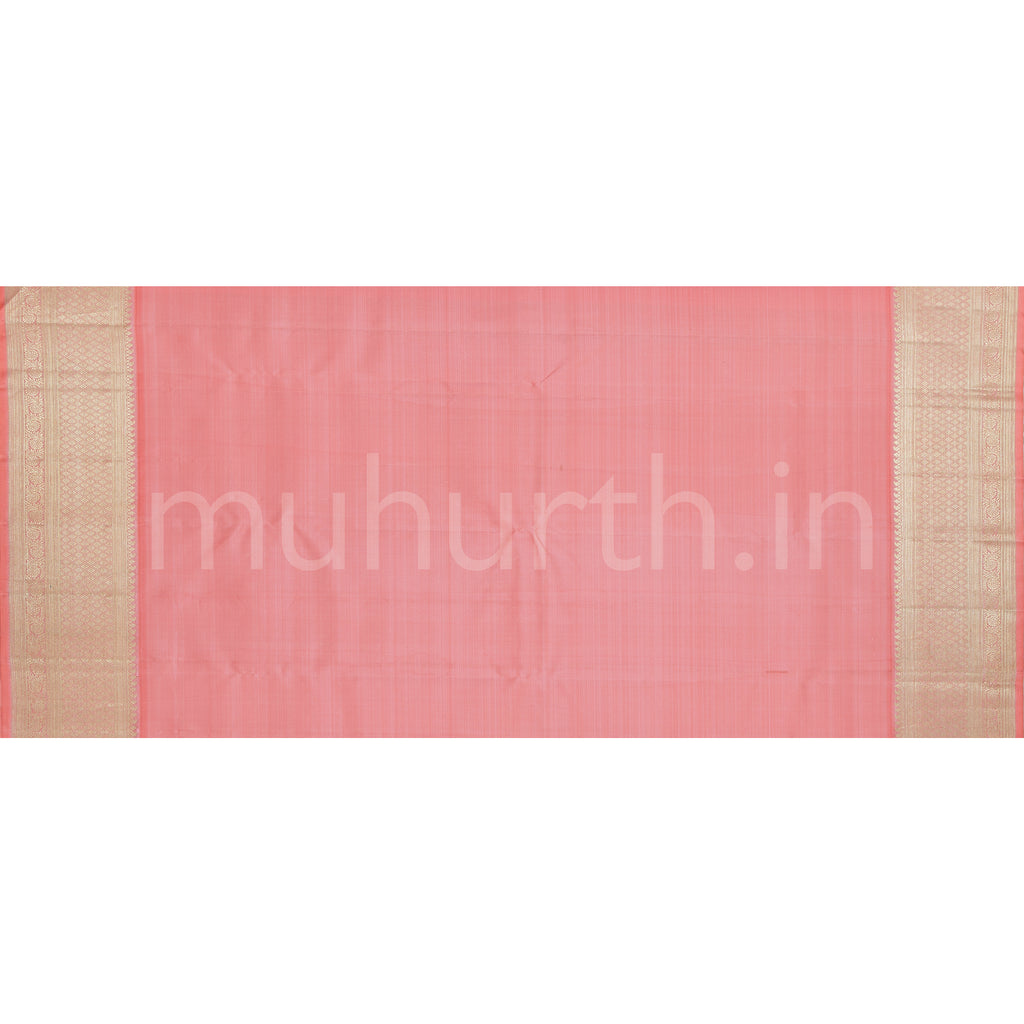 Off-White Luxury Tissue Pure Kanjivaram Silk Saree with Pink