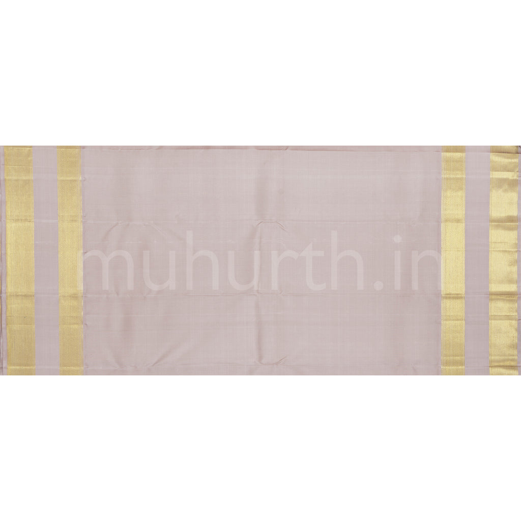 Meenakshi Pure Zari Kanjivaram Silk Saree with Khaki