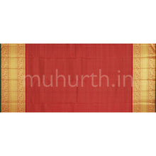 Load image into Gallery viewer, Violet Pure Kanjivaram Silk Saree with Bright Red