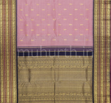 Load image into Gallery viewer, Onion Pink Pure Zari Kanjivaram Silk Saree with Vijaya