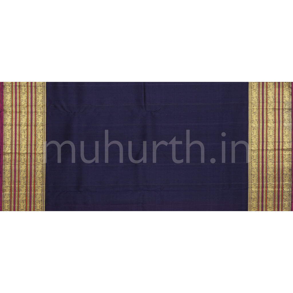 Onion Pink Pure Zari Kanjivaram Silk Saree with Vijaya