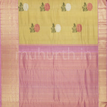 Load image into Gallery viewer, Golden Pure Tissue Organza Kanjivaram Silk Saree with with Pink