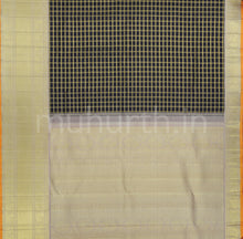 Load image into Gallery viewer, Kanchana Muthu Kattam Pure Zari Kanjivaram Silk Saree with Brown