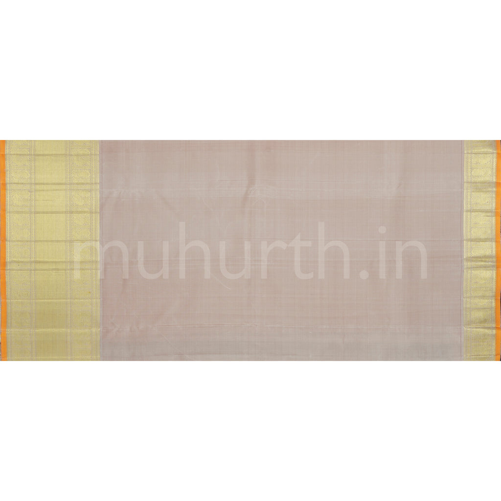 Kanchana Muthu Kattam Pure Zari Kanjivaram Silk Saree with Brown