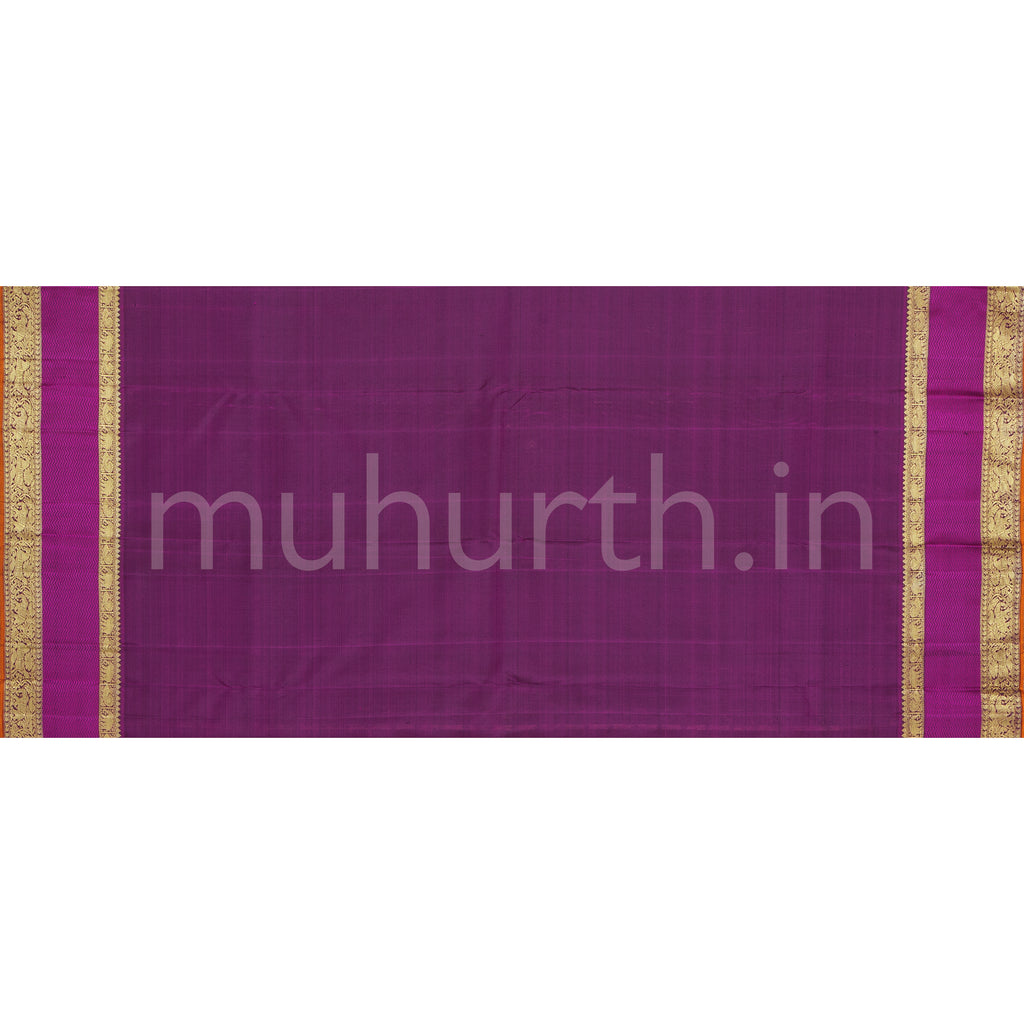 Pakku Pure Zari Kanjivaram Silk Saree with Magenta