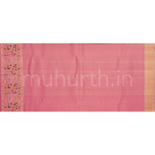 Load image into Gallery viewer, Golden Mustard Organza Tissue Pure Kanjivaram Silk Saree with Pink
