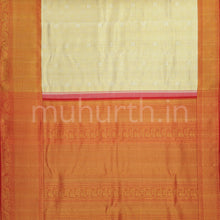 Load image into Gallery viewer, Off-White Organza Tissue Pure Kanjivaram Silk Saree with Red