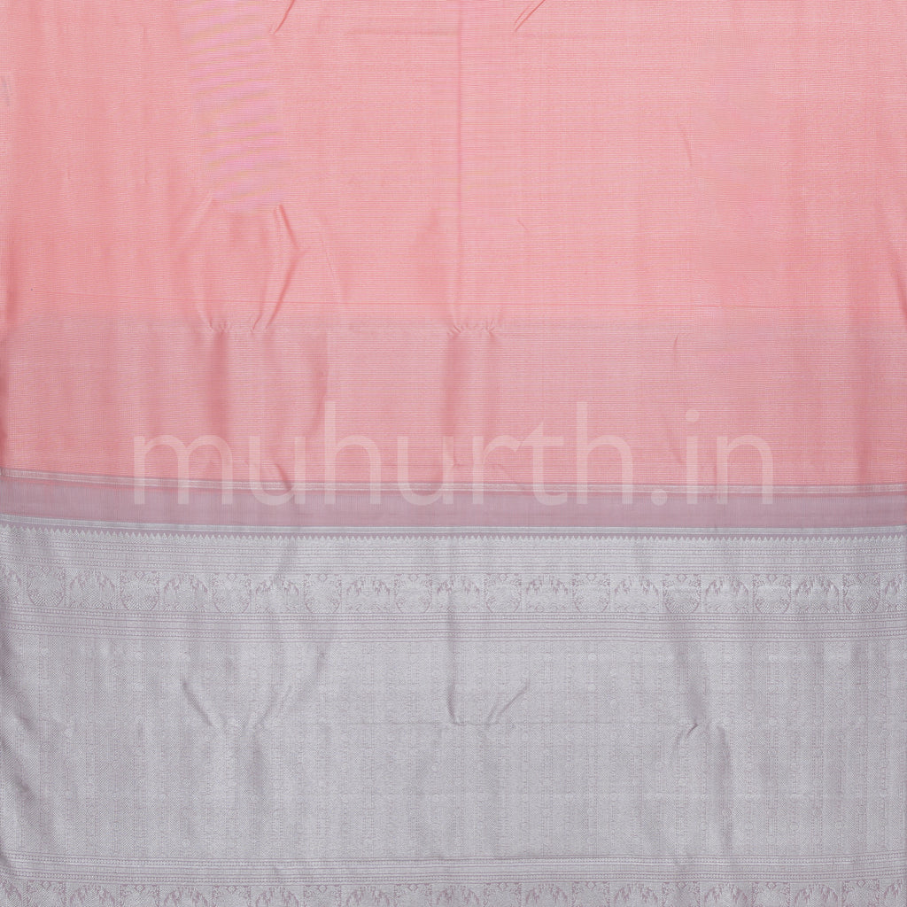 Peach Pure Kanjivaram Silk Saree