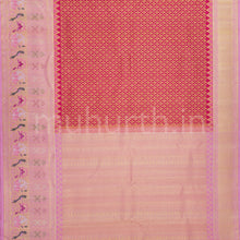 Load image into Gallery viewer, Rose Red Meenakari Pure Kanjivaram Silk Saree