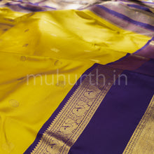Load image into Gallery viewer, Mustard Pure Kanjivaram Silk Saree with Meenakshi